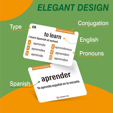 250 Spanish English Bilingual Verbs Verbos Conjugation With Sentence Examples Presente Indicativo Skill Drill Educational Flash