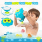 Ekueasyku Bath Toys For Kids Ages 1-3 2-4 4-8 Hippo Toddler Bath Toys Water Toys With Burger Stacking Cups Swimming Duck Crab Ba