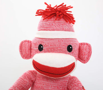 Plushland 20' Adorable Sock Monkey, Soft Plush Knitted Stuffed Animal Toy Gift - For Kids, Babies, Teens, Girls And Boys Baby Doll Present Gift Mother'S Day Birthday Graduation Puppet (Pink)