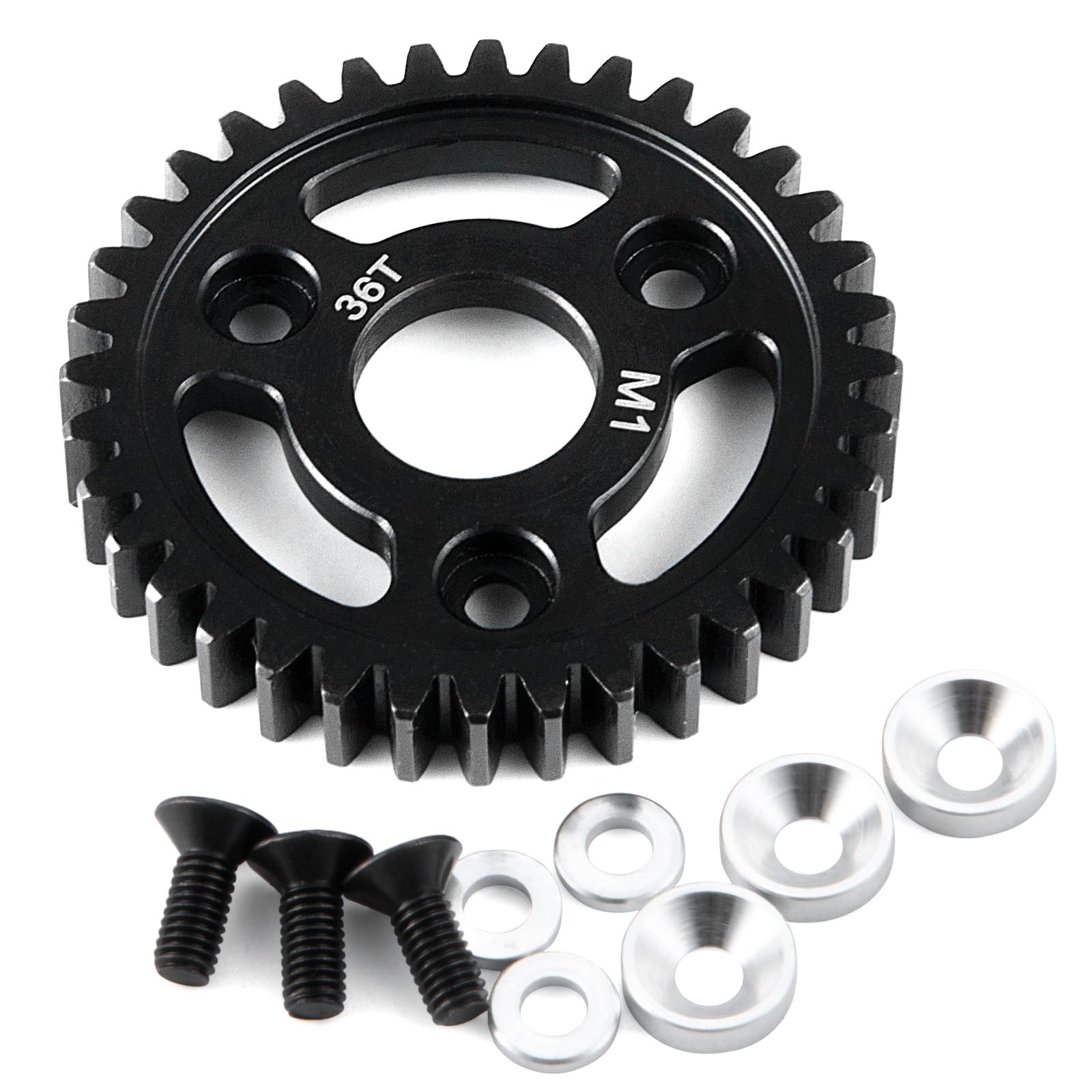 BRKRC Carbon Steel 1M 36T 38T 40T Main Spur Gear for 1/8 Tra-xxas Revo 2.5 3.3 Upgrade Parts (36T)