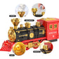 TEMI Train Set for Kids - Rechargeable Red Steam Engine with Cargo Car, Light & Sounds, Medium Size, Gift for Ages 4-7
