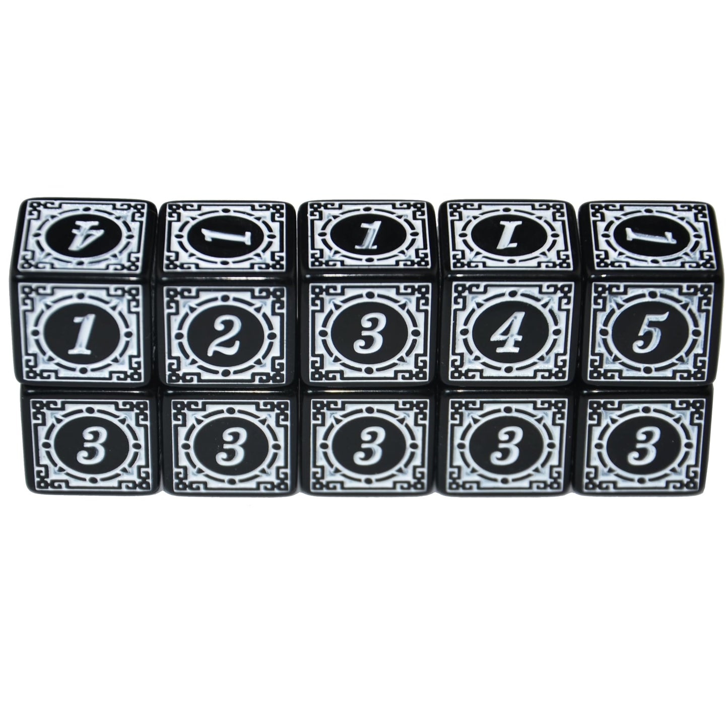 SmartDealsPro 10-Pack D6 Six Sides 16mm Dice Die for DND MTG PRG Wow Table Game Math Teaching (White Letter)