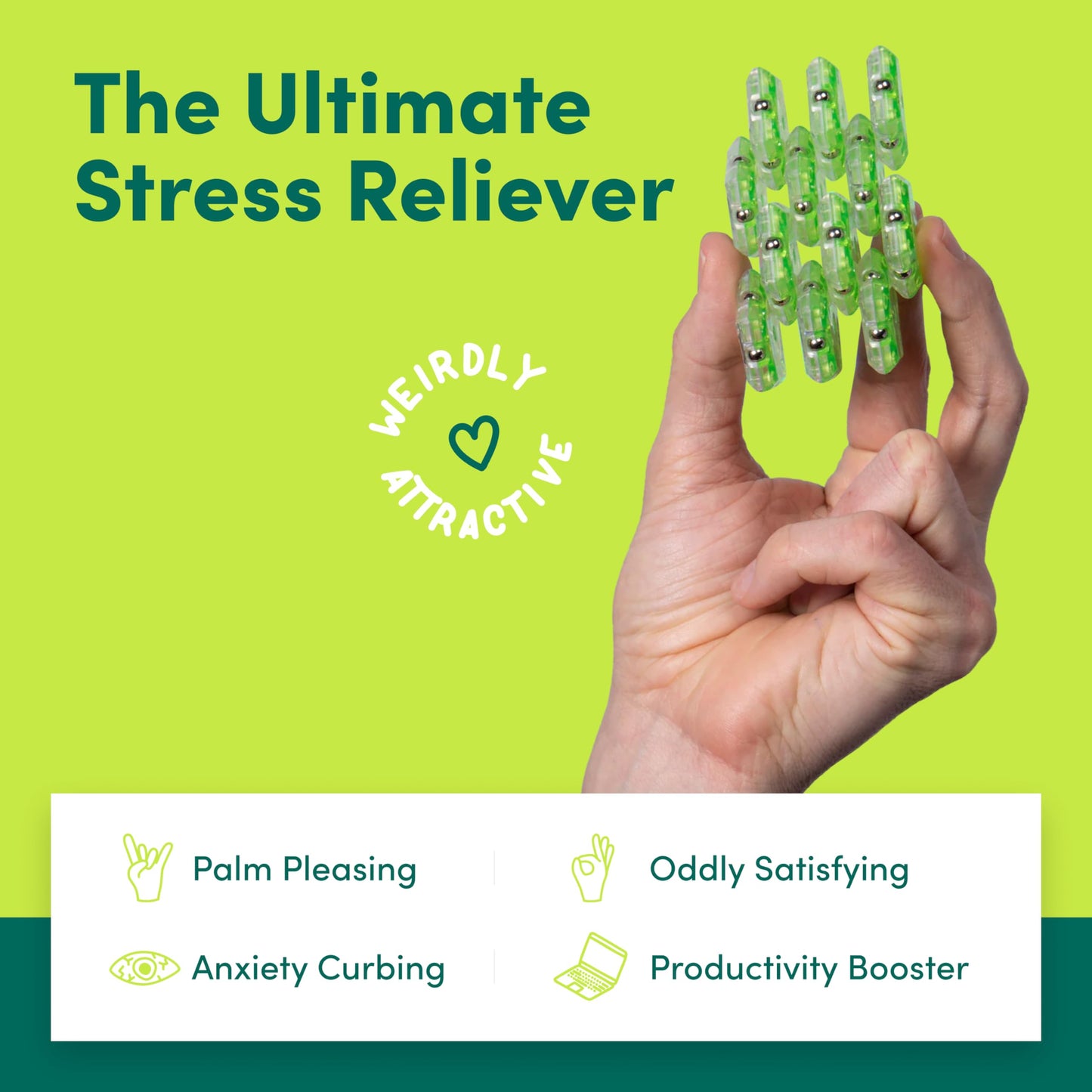 Speks Geode Magnetic Fidget Toy | Sensory Desk Toy for mature-themeds & Teens 14+ | Stress Relief Gift | Sphere  Peridot