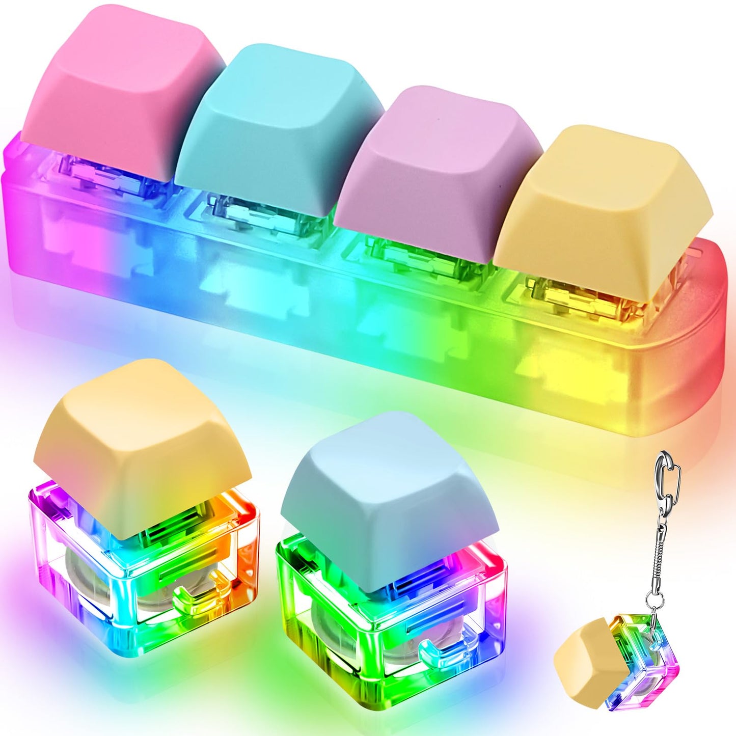 Taiyin 3 Pcs Decompression Toys Keyboard Clicker  Keyboard Cube Mechanical Key Toy Keyboard Button Stress Relief for mature-themed Gifts to Relief Pass Time (Funny)