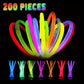 HONLYNE 200 Pcs Glow Sticks Bulk Party Pack, 8 Glow in the Dark Party Supplies, Glow in the Dark Light Up Sticks with Connecto