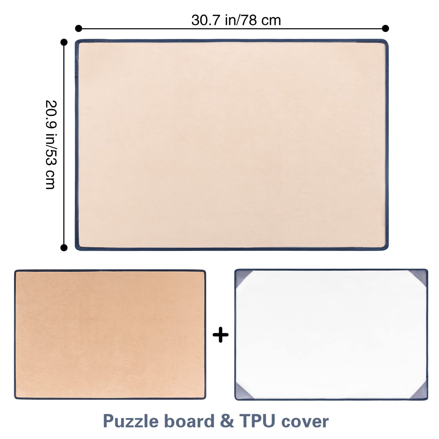 Tektalk Jigsaw Puzzle Board Portable Puzzle Mat For Puzzle Storage Puzzle Saver, Non-Slip Surface (Up To 1000 Pieces, Khaki)