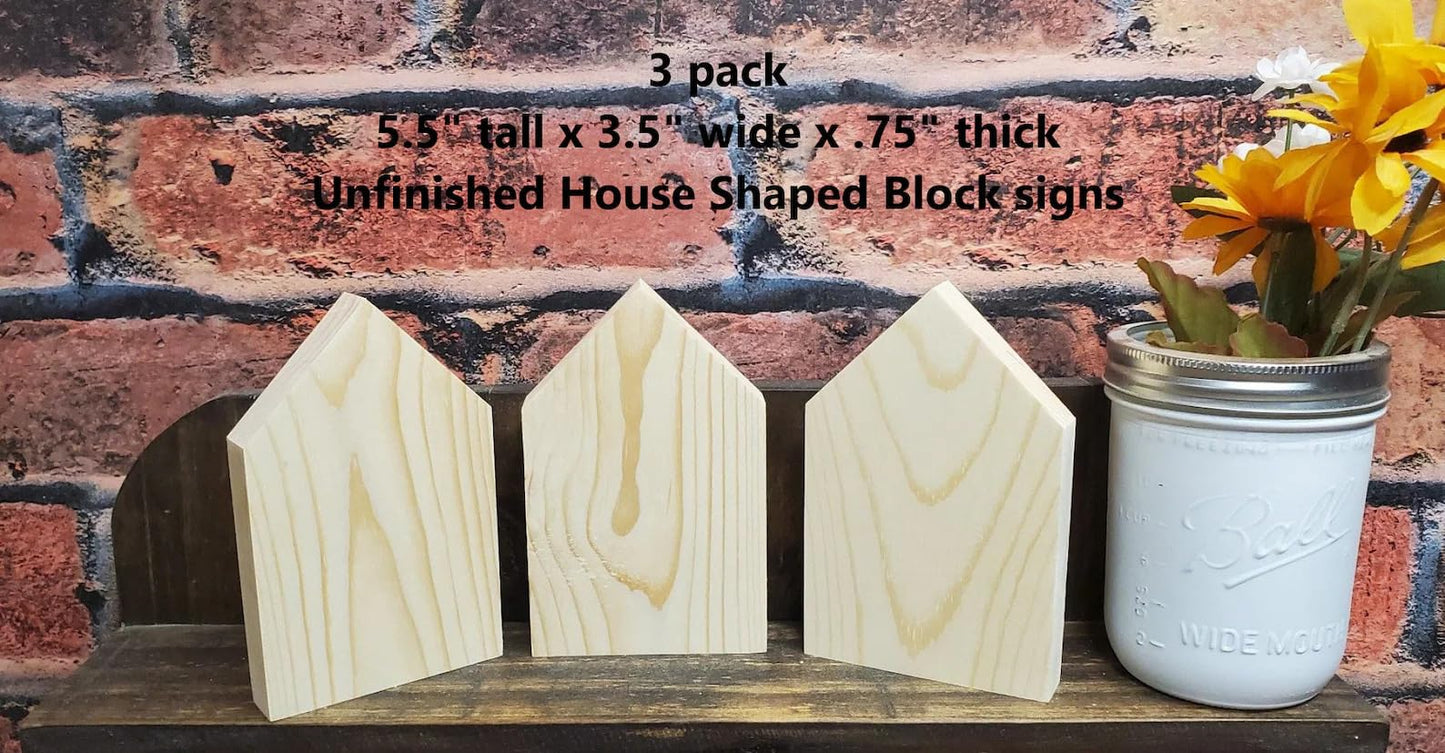 Unfinished Wood House Blocks For Crafts, Pine Wood Board Wooden House Blocks Craft Panels For Art And Crafts, Engraving, Paintin