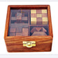 4 Wooden Puzzle Gift Set in A Wood Box  3D Unique IQ Puzzles