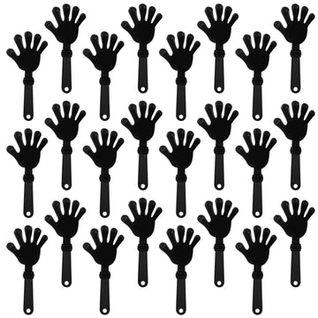 Zcysrlqin 24 Pieces Black Hand Clappers 7.5 Inch Clappers Noisemakers Noise Makers Party Favors Plastic Party Clapper For Sporti