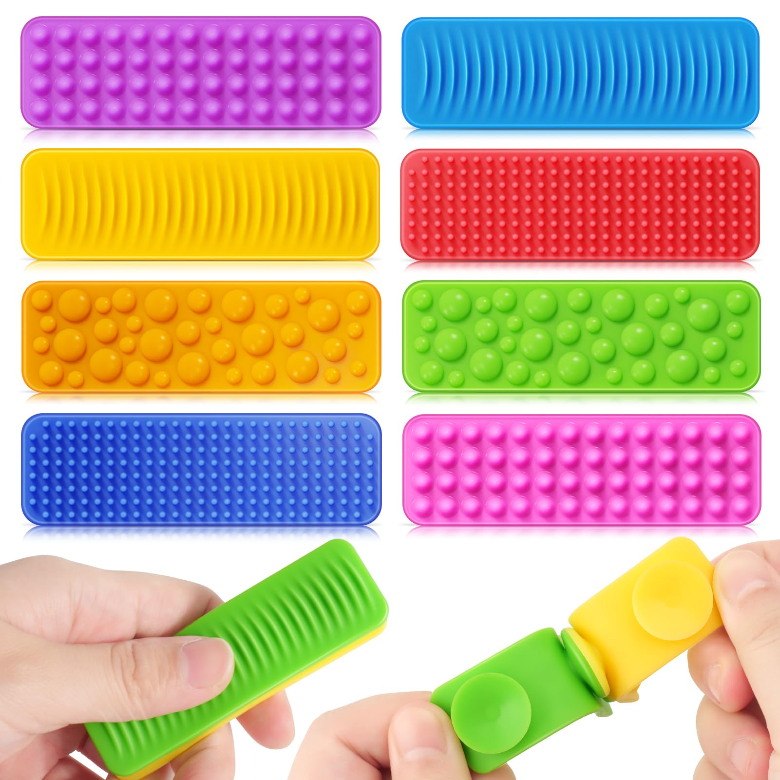 Sensory Fidget Toys Kids Adults: 8 Pack Textured Suction Toys For Autism Kids Calming - Sensory Stickers For Anxiety Relief Item