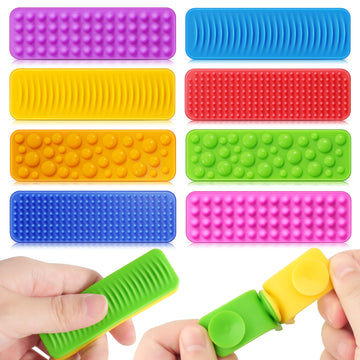 Sensory Fidget Toys Kids Adults: 8 Pack Textured Suction Toys For Autism Kids Calming - Sensory Stickers For Anxiety Relief Item