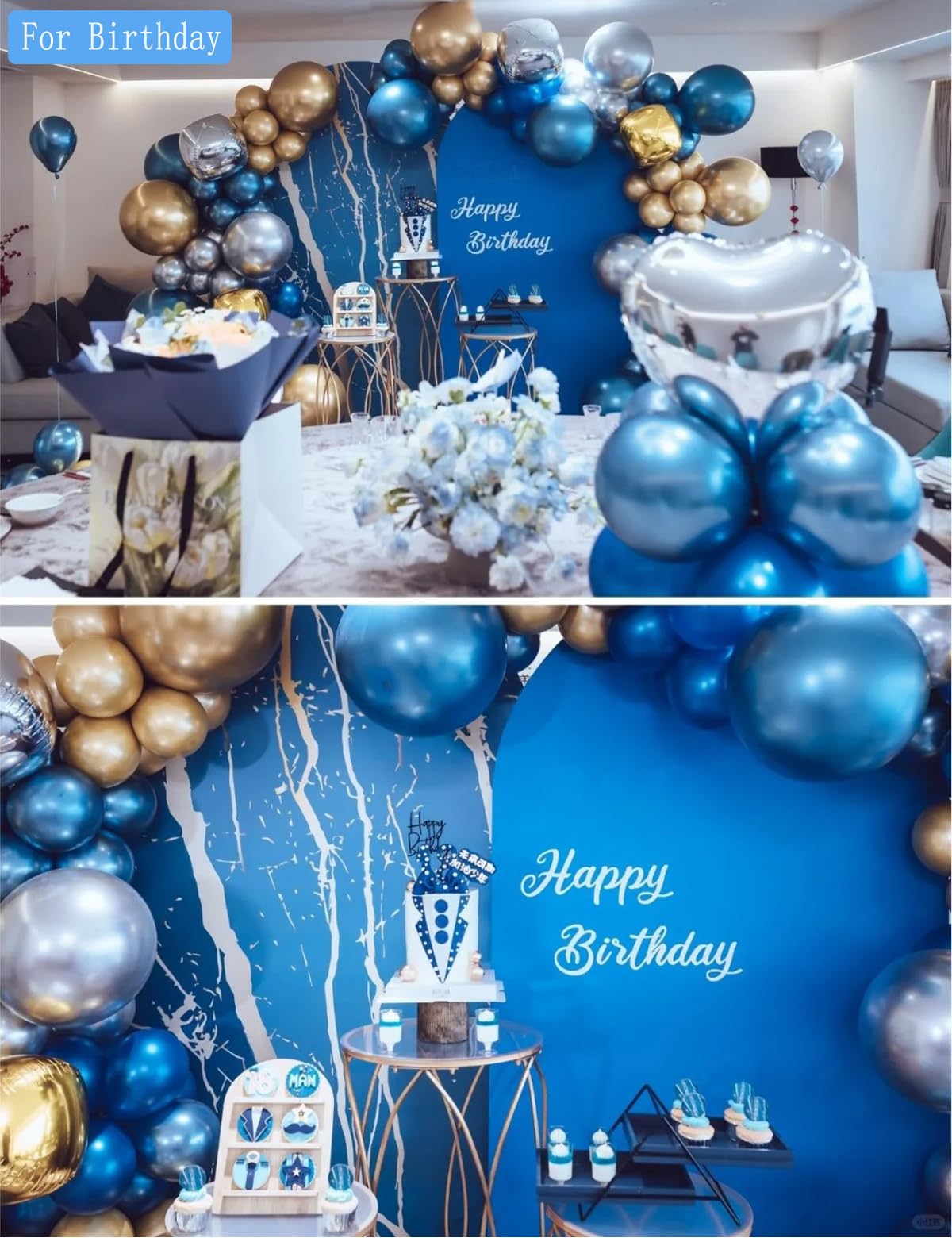 Chrome Metallic Blue Balloons 12 Inch 100 Pcs Latex Balloons Birthday Balloons Shiny Balloons Graduation Halloween Party Decorat