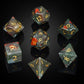 UDIXI Stone DND Dice Set, 7PCS Bloodstone Gemstone Dice Real Stone Dice with Gift Case for Dungeons and Dragons D&D and MTG Tabl