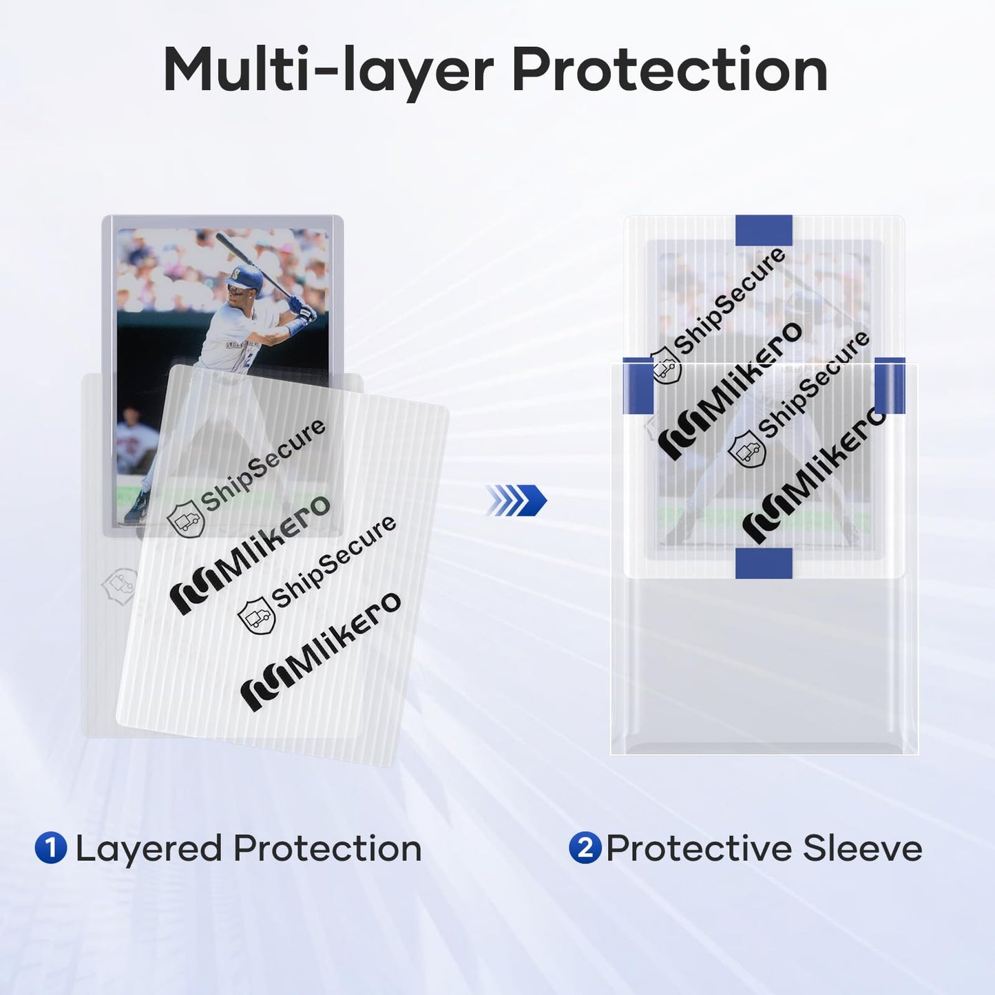 120 Pack Trading Card Shipping Protectors, 3.5'' X 4.5'' Plastic Card Protector With Tape Rolls For Mailing Sports Cards