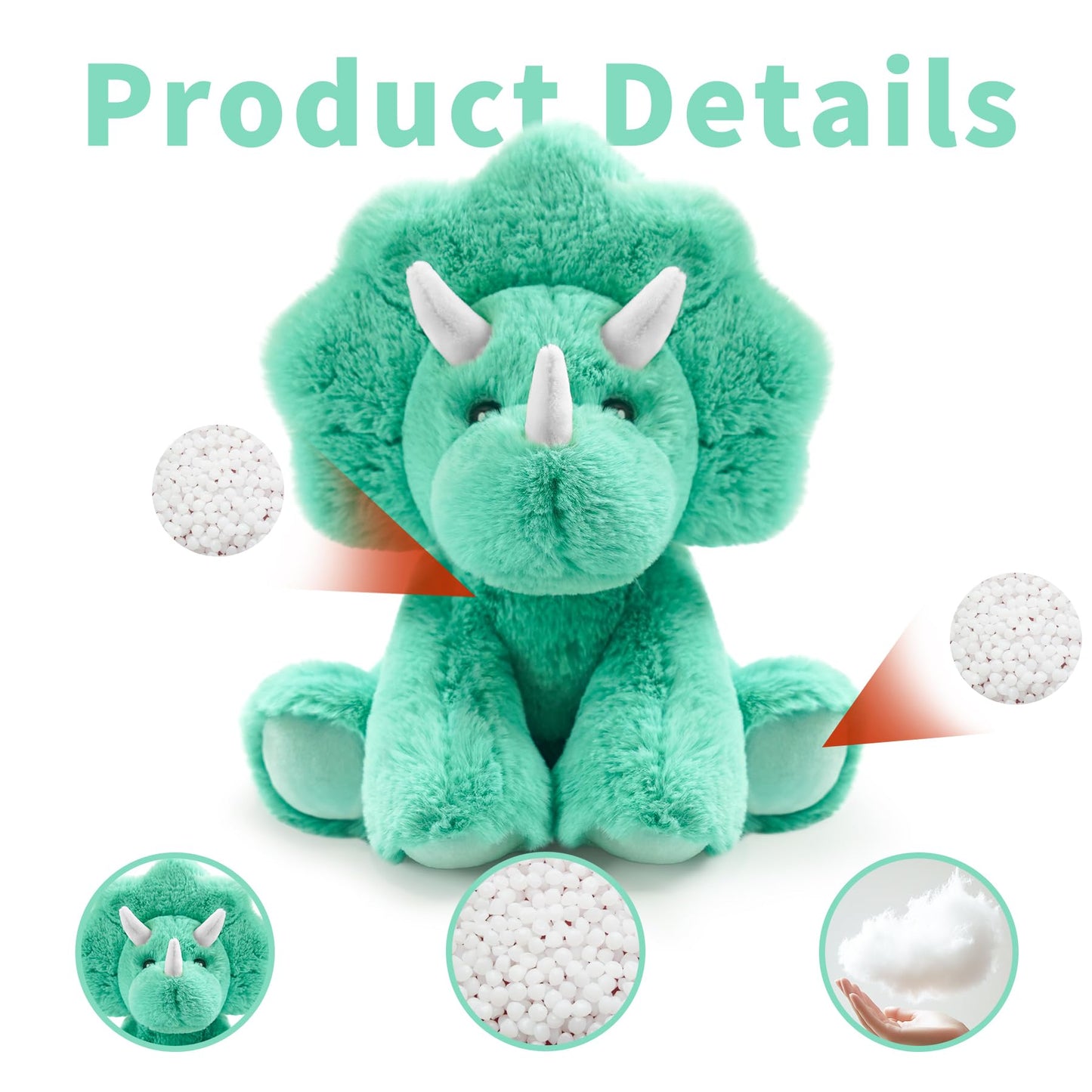 Hideekoog Triceratops Stuffed Animal Toys  8.5 Inch Soft and Cuddly Triceratops Plush Animals Toy  Cute and Realistic Stuffed Animals Gifts for Boys and Girls Soft Toy for Kids