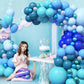 Gresahom Blue Balloons Arch Kit, Slate Teal Blue Royal Blue Turquoise Balloons Garland Kit, Ocean Theme Birthday Party Decoratio