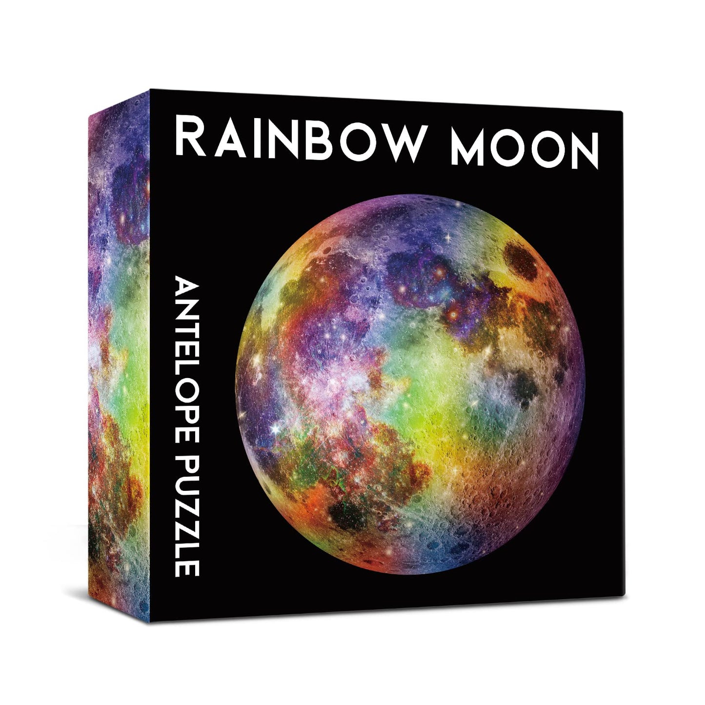 ANTELOPE 1000 Piece Rainbow Moon Jigsaw Puzzle for Adults - Round, High Resolution, Matte Finish, Includes Poster, 26.5 inches
