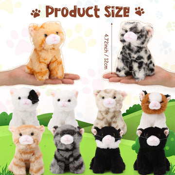 Lenwen 10 Pcs Cat Stuffed Animals Bulk Soft Cuddly Kitten Plush Sets Smitten Kittens Assorted Fluffy Stuffed Cats For Kiddos Birthday Valentine‘S Day Gift Party Goodie Bags Stuffers(Sitting Style)