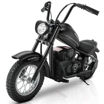Elemara Electric Dirt Bike, 15 Mph & 150Lb Max, 24V Ride On Toy For Big Kids W/Led Lights & Power Display, Chain-Driven Motor, T