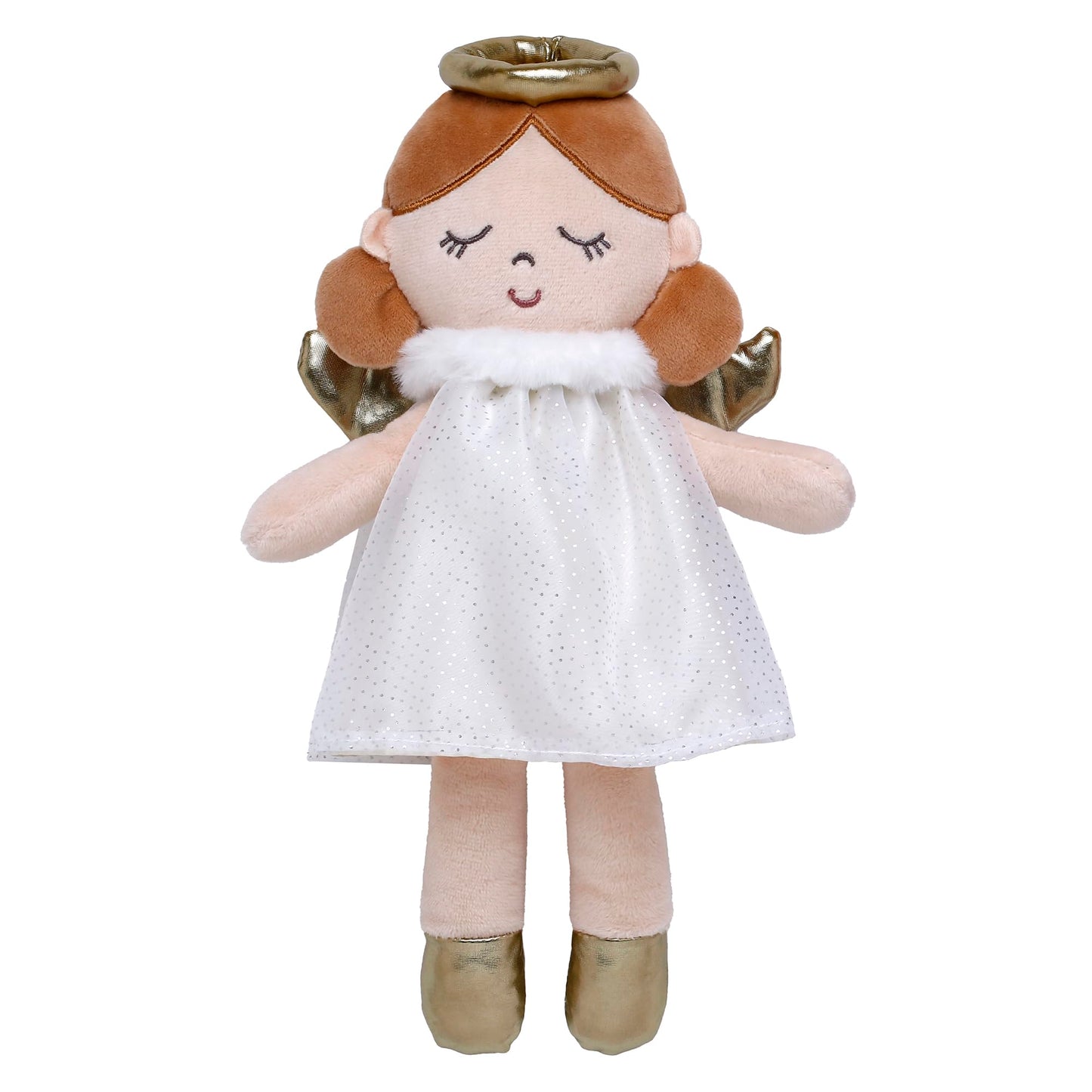 Baby Starters Plush 11 Inch Angel Snuggle Buddy Baby Doll, Stella, White And Gold