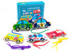 Promise Babe 5 Pack Lacing Cards Wooden Cars Block Puzzle Threading Toys Montessori Toy Sewing Cards For Toddler Educational Pre