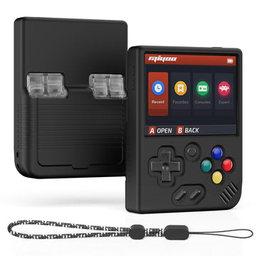Miyoo Mini Plus Accessories, Soft [Anti-Slip] [Shock Proof] Customized Protective Case For Miyoo Mini Plus With Lanyard-Black
