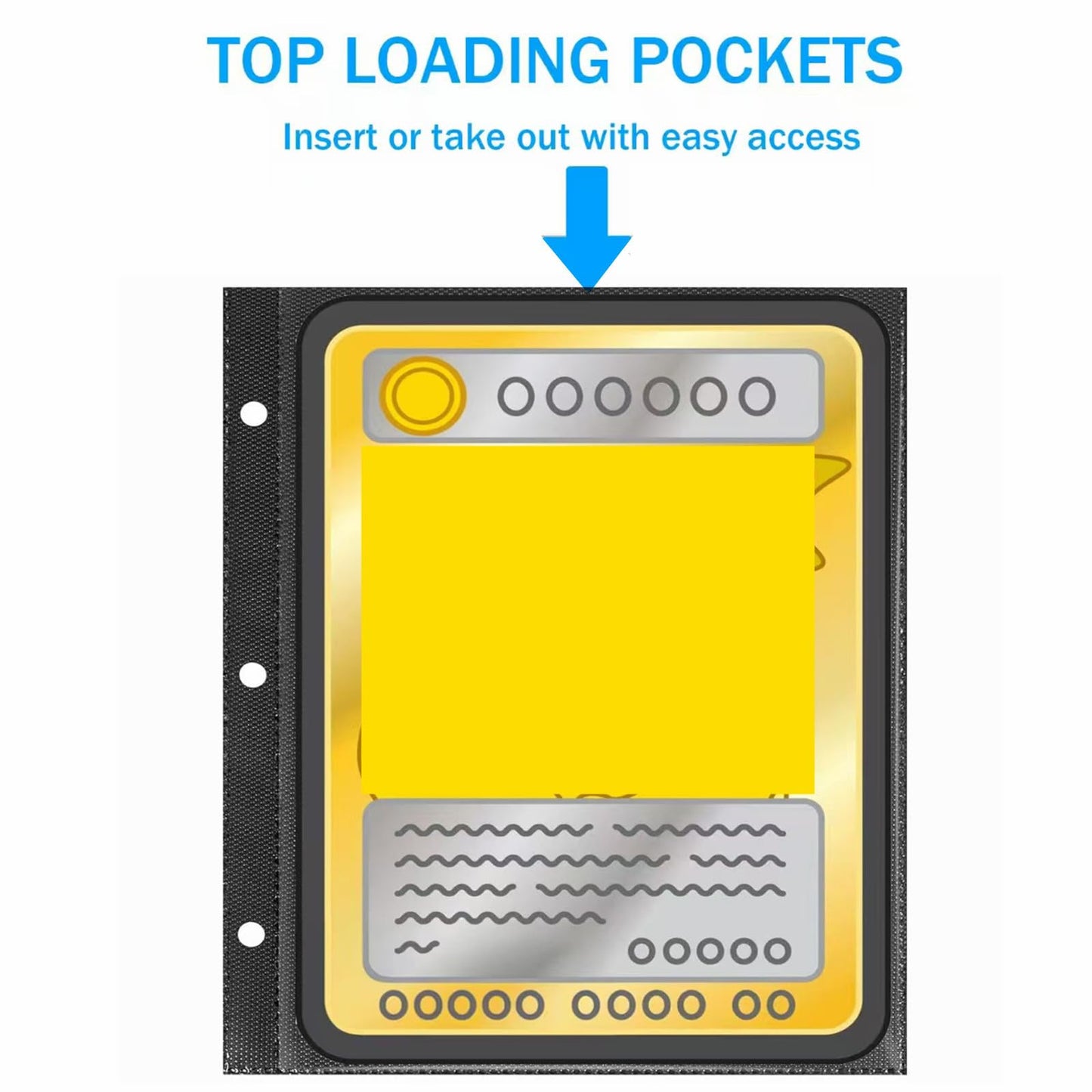 Card Binder for Jumbo/Oversized Cards  80+ Pockets Card Storage Abulm with 40+ Double-Sided Removable Pages  enhanced Leather Binder for Trading/Gaming Cards (Black  Large 5.4x7.5)