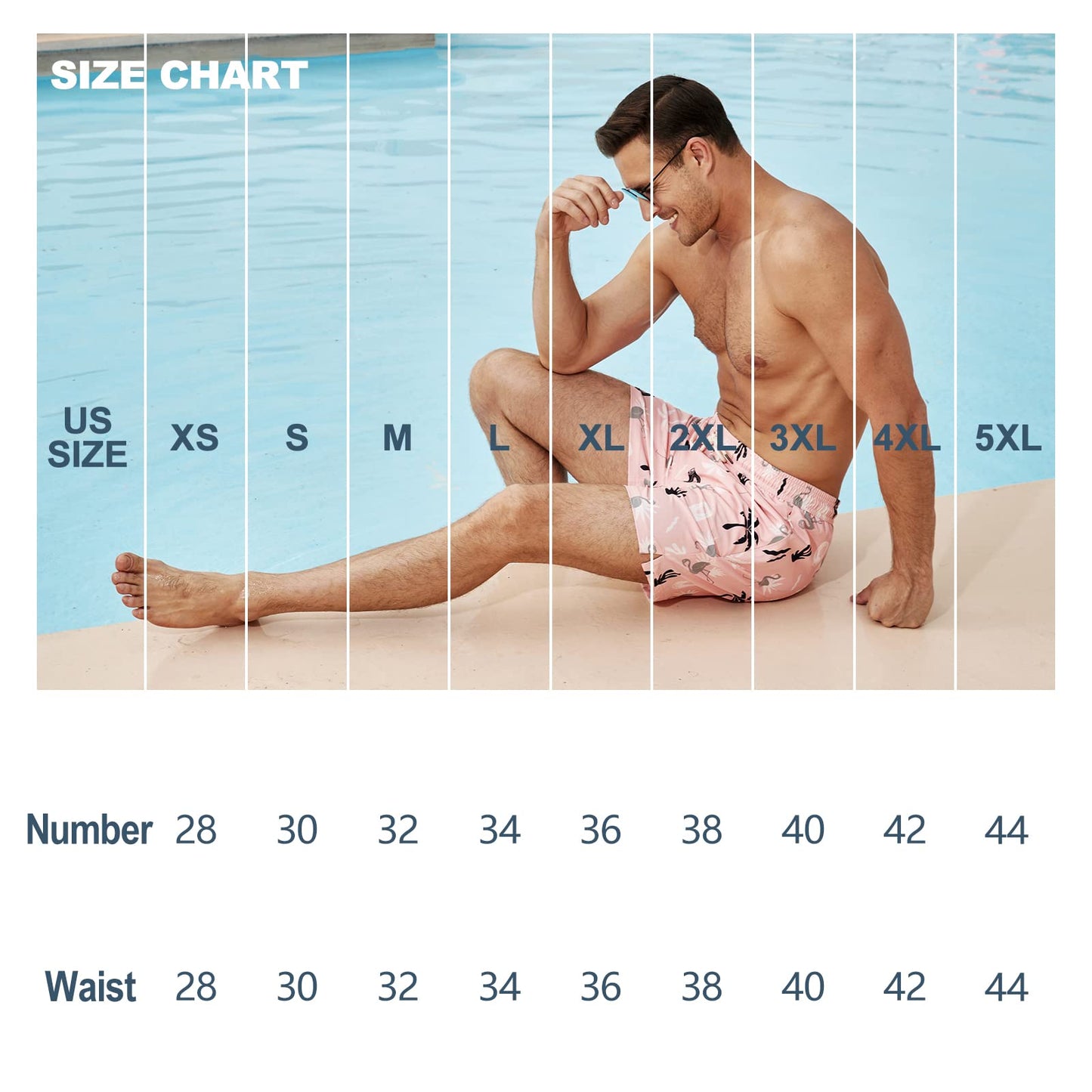 BRISIRA Swim Trunks Men Quick Dry Swim Shorts 5 inch Inseam Stretch Water Beach Shorts with compression Liner Zipper Pocket Pink