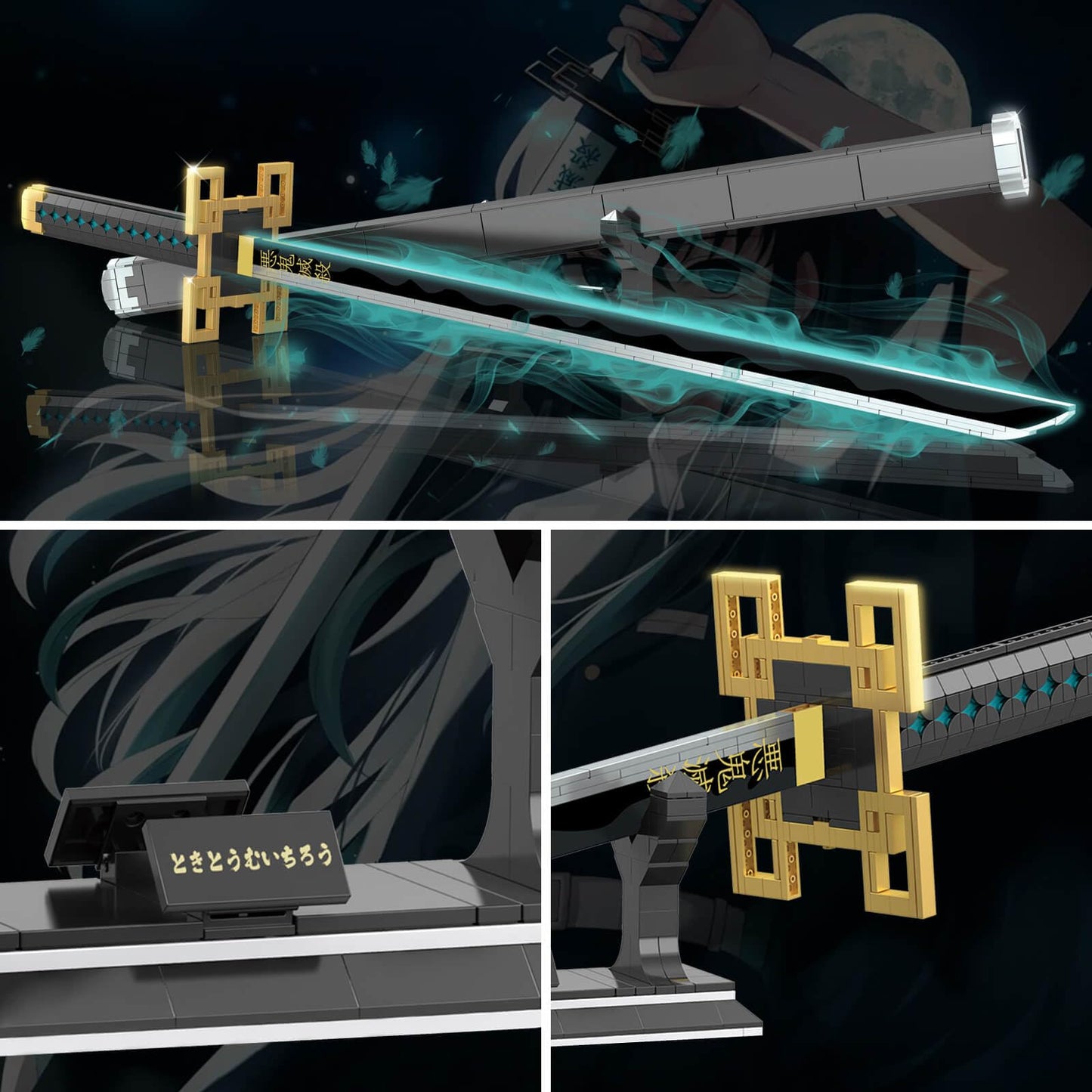 HIGH GODO Anime Sword Building Set - 40in Tokitou Muichirou Sword, 771 PCS Plastic Blocks, Includes Scabbard and Stand, Large Collectible Gift