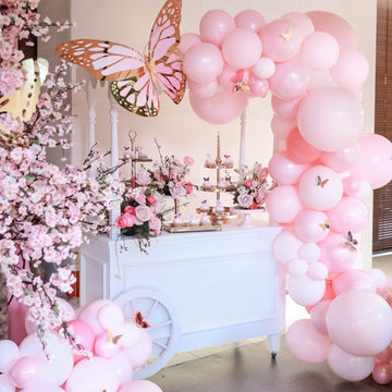 Moukiween Pink Balloons 100 Pack Pastel Pink Balloons Different Sizes Pack 18 12 5 Inch Light Pink Balloons Garland Arch Kit For Girl'S Baby Shower Birthday Wedding Party Decorations