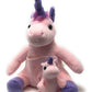 Funstuff Soft Plush Unicorn with Pouch & Mini Foal - 10.5 Pink Medium Stuffed Animal