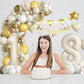 18Th Birthday Decorations For Sand White Gold,18Th Birthday Balloon Arch Garland Kit With Happy 18Th Birthday Number 18 Foil Bal