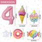 Donut 4th Birthday Decorations - Sweet Party Supplies with Foil Balloons & Backdrops for Girls