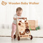 Woodtoe Wooden Baby Walker, Adjustable Speed Push Walker, Montessori Walker for Boys and Girls, Baby Activity Center, Sit to Sta