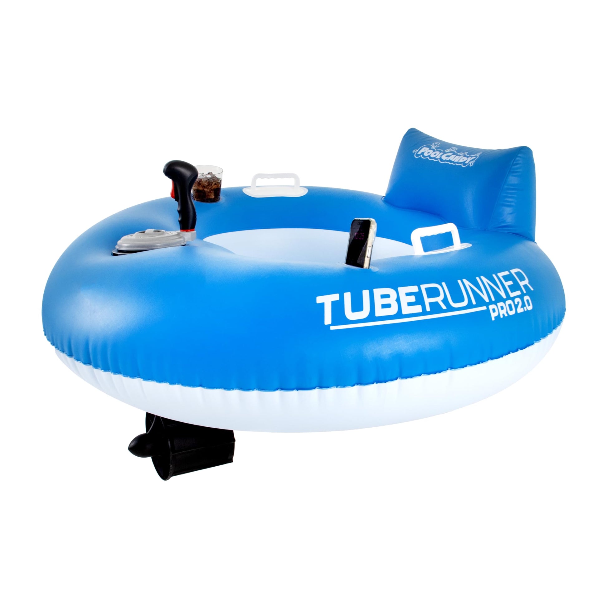 PoolCandy Tube Runner - Motorized Inflatable Pool Floats (Tube Runner 2.0 Blue)