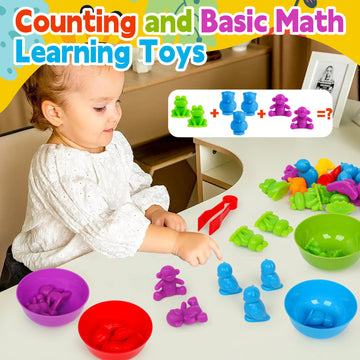 Color Sorting Toys For Toddlers 1-3,Counting Animals Sorting Matching Games Montessori Educational Preschol Learning Activities