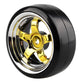 Shaluoman Plating 5-Spoke 12mm Hub Wheel Rims with Hard Plastic Tires for RC 1:10 Drift Car Gold