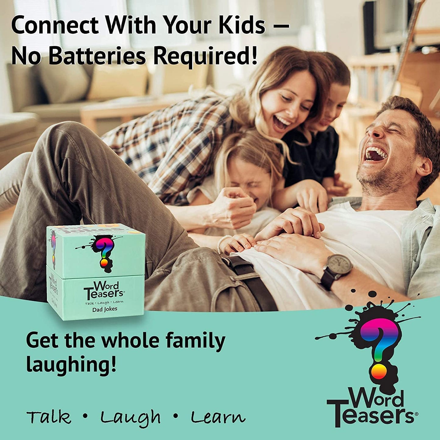 ? WORD TEASERS Dad Joke Cards - 150 Funny Jokes for Family - Mint Green Cardstock - WTDJ Model