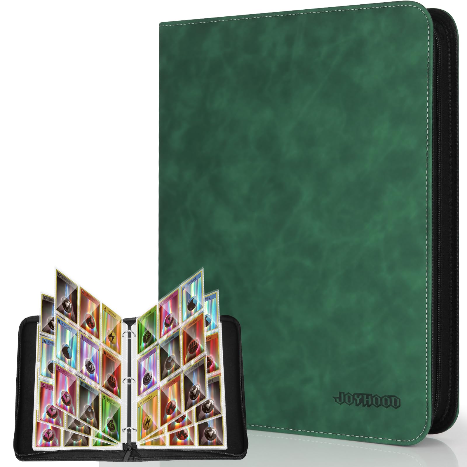 JoyHood Card Binder for Trading Card  Card Collection Binder with 9 Pocket - Hold Up to 900 Cards  Card Album Holder compatible with TCG/PM/MTG/OPCG/YGO Card (Dark Green  9 Pockets)