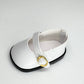 14.5'' American Doll Shoes- Mary Jane Black,Red,White,Pink- Shiny Shoe (White)