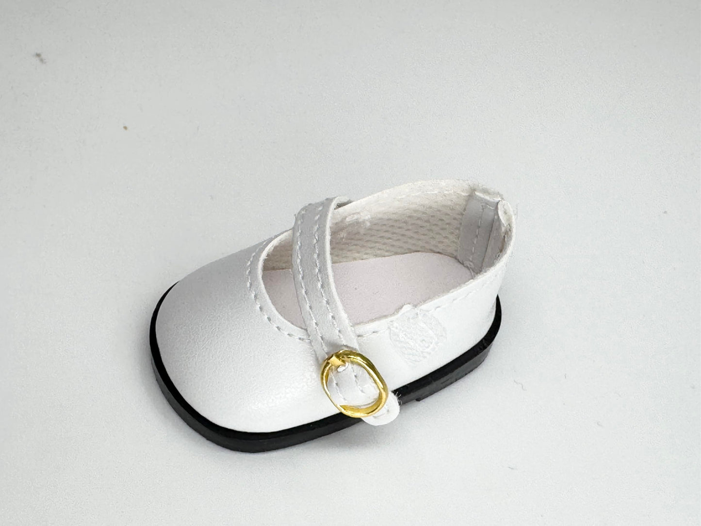 14.5'' American Doll Shoes- Mary Jane Black,Red,White,Pink- Shiny Shoe (White)