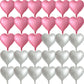 30 Pcs Metallic Pink Silve White Heart Balloons 18In Heart Shaped 18 Inch Balloons Helium Mylar Balloons Foil Balloon Decoration
