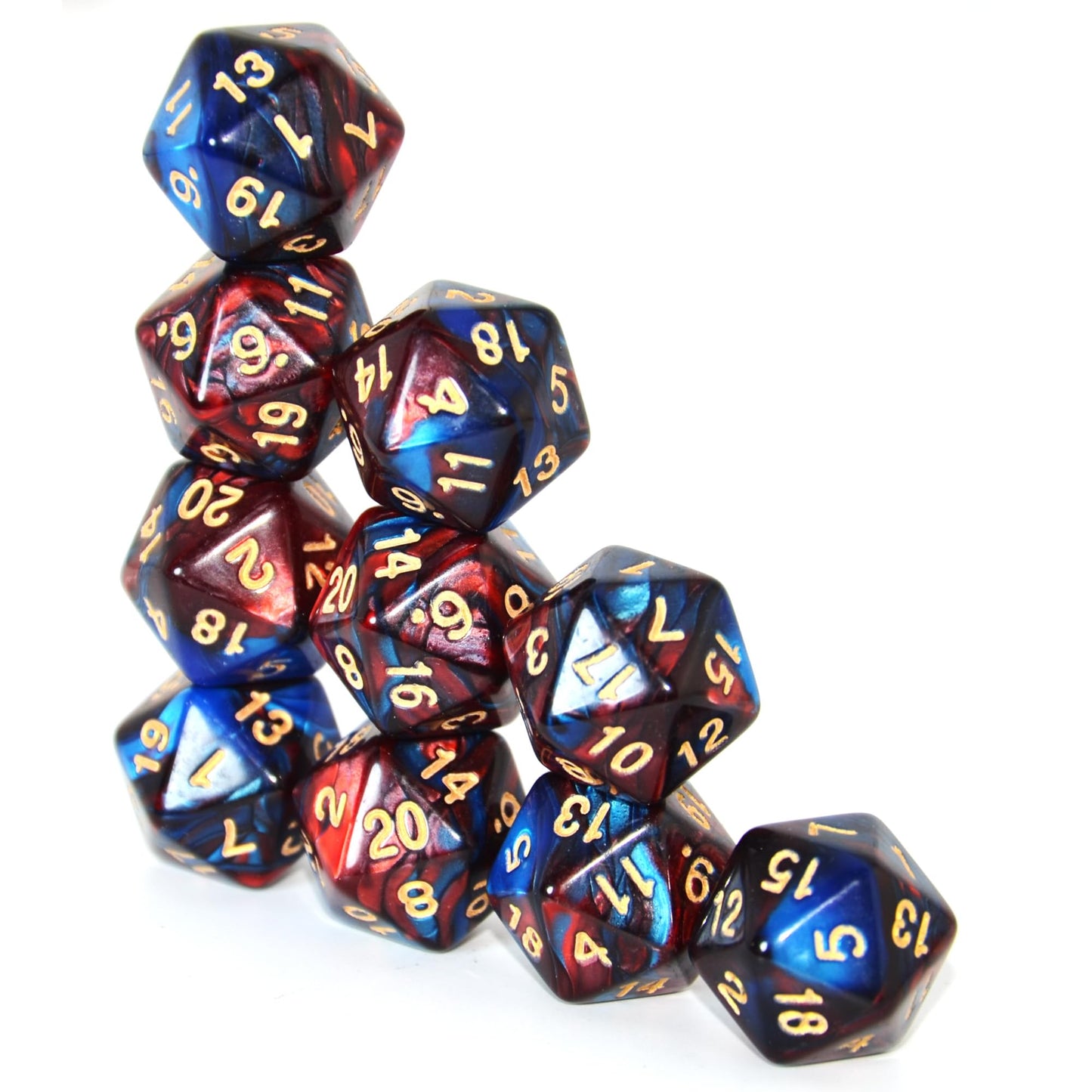 Smartdealspro 10-Pack 20 Sided Dice D20 Polyhedral Dice For Dnd Rpg Mtg Table Game (Color 14)