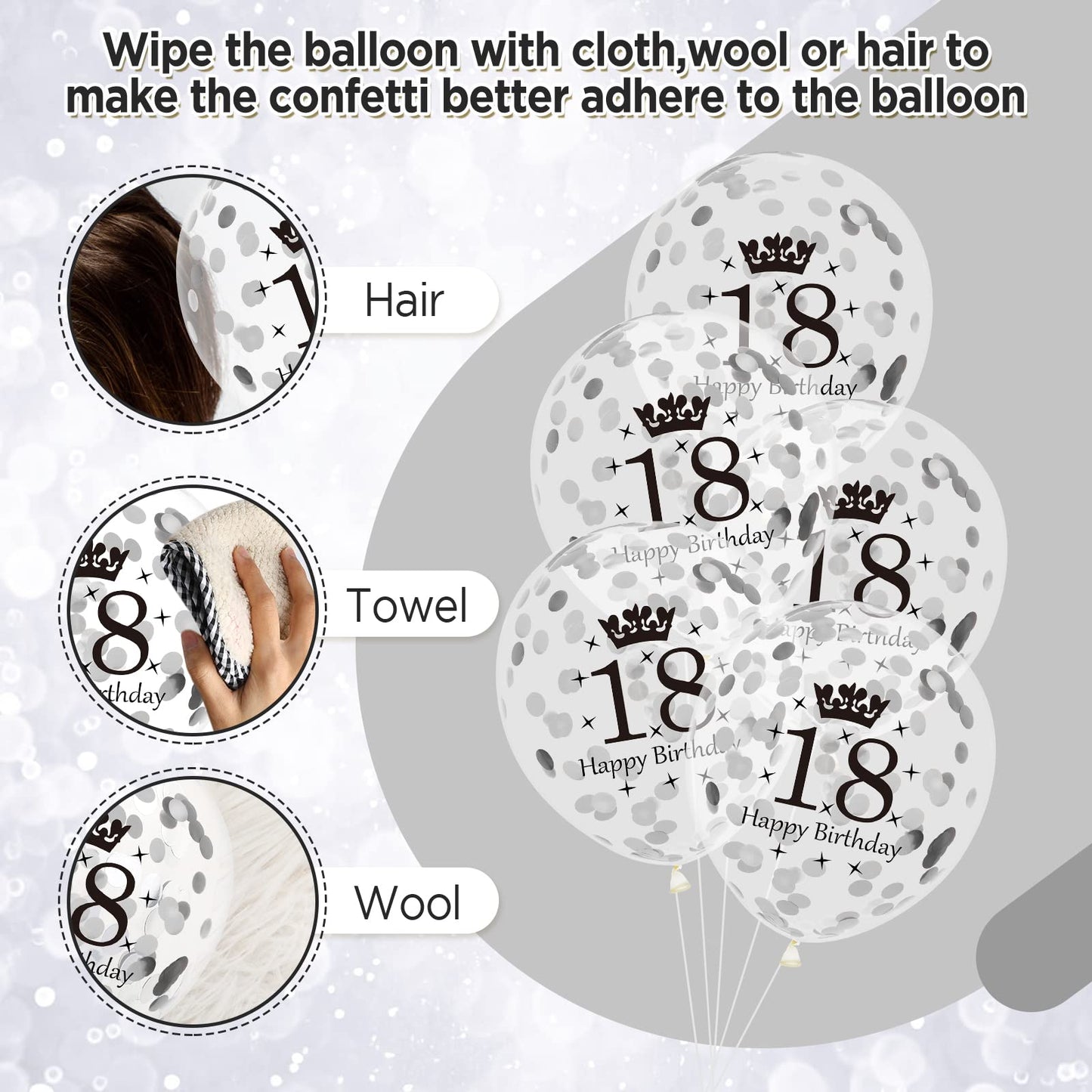 18Th Birthday Balloons Decorations 15Pcs Black Silver Happy 18Th Birthday Party Latex Confetti Balloons For Men Women Kids Boys Girls 18Th Anniversary Happy Birthday Party Decor Supplies 12 Inches