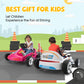 TOBBI Electric Go Kart for Kids, 12V Ride on Car Outdoor Pedal Race Toy with Music, Remote Control, Flashing Lighting, for 3-8 Y