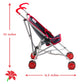 Baby Doll Stroller For Toddlers 3 Years And Up, Foldable Toy Stroller For Dolls - Denim And Red Design For Kids