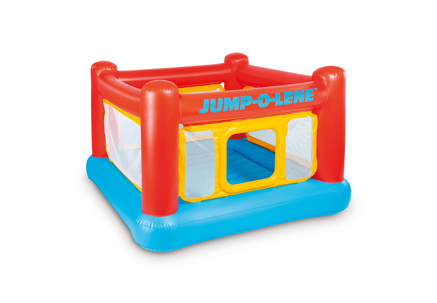Intex Inflatable Jump-O-Lene Indoor Or Outdoor Playhouse Trampoline Bounce Castle House With Crawl-Thru Door And Net For Kids Ages 3-6