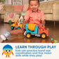 Battat Spinning Cement Truck - Kids Construction Toy - Soft Rubber Wheels - Orange/Blue - Model BT4511Z - 18 Months+