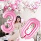 Pink Number 3 Balloon 40 Inch, Big Large Foil Helium Number Balloons, Jumbo Giant Mylar Number 3 Balloons For 3 Third Birthday P