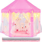 CUBNBUD Princess Tent with Lights and Rug, Princess Tent for Girls Age 4-7, Kids Play Tent for Girls Indoor, Princess Castle Pla